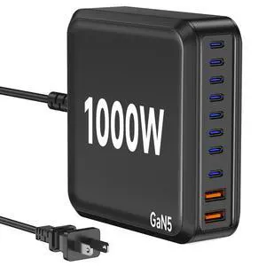 1000W USB C Charger Block,10 Port USB C Charging Station GaN Type C Charger Block,PD 140W Laptop Fast Charger Adapter with 8 USB-C Ports and 2 USB-A Ports for MacBook Pro/Air, iPad, iPhone,Galaxy 1000W USB C Charger Block,10 Port USB C Charging Station GaN Type C Charger Block,PD 140W Laptop Fast Charger Adapter with 8 USB-C Ports and 2 USB-A Ports for MacBook Pro/Air, iPad, iPhone,Galaxy