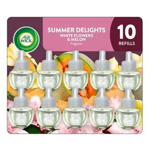 Air Wick Plug-In Scented Oil Refills, 10 Count, Summer Delights, Air Freshener, Essential Oils, Eco Friendly Air Wick Plug-In Scented Oil Refills, 10 Count, Summer Delights, Air Freshener, Essential Oils, Eco Friendly