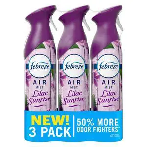 Febreze Air Mist, Air Freshener Spray, Odor Fighting Room Spray, Deodorizer for Home Bathroom Kitchen Office Apartment Dorm Room Classroom, Lilac Sunrise Scent, 8.1oz (Pack of 3) Febreze Air Mist, Air Freshener Spray, Odor Fighting Room Spray, Deodorizer for Home Bathroom Kitchen Office Apartment Dorm Room Classroom, Lilac Sunrise Scent, 8.1oz (Pack of 3)