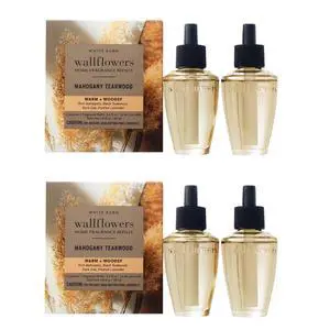 Bath & Body Works Wallflowers Refills, Mahogany Teakwood Scent, Plug-in Air Freshener Refills for Bedrooms, Bathrooms & Living Spaces, 4 Pack Bath & Body Works Wallflowers Refills, Mahogany Teakwood Scent, Plug-in Air Freshener Refills for Bedrooms, Bathrooms & Living Spaces, 4 Pack