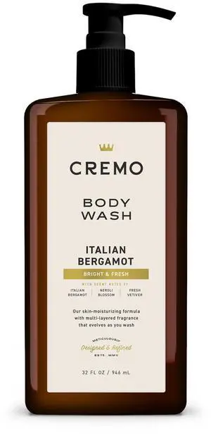 Cremo Rich-Lathering Italian Bergamot Body Wash for Men, 32 Fl Oz Cremo Rich-Lathering Italian Bergamot Body Wash for Men, 32 Fl Oz