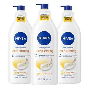 Sheer Hydration Skin Firming Body Lotion with Q10 and Vitamin C, 72-Hour Body Moisturizer for Normal to Dry Skin, 16.9 Fl Oz Pump Bottle, Pack of 3 Sheer Hydration Skin Firming Body Lotion with Q10 and Vitamin C, 72-Hour Body Moisturizer for Normal to Dry Skin, 16.9 Fl Oz Pump Bottle, Pack of 3