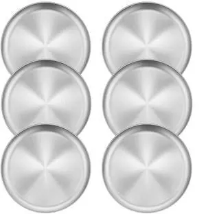 6 Pack Stainless Steel Plates, 8 Inch Metal Kids Toddler Dinner Plate Set for Kids Toddler Children, Round Camping Plates for Serving Dishes Dessert Salad, Dishwasher Safe & Reusable 6 Pack Stainless Steel Plates, 8 Inch Metal Kids Toddler Dinner Plate Set for Kids Toddler Children, Round Camping Plates for Serving Dishes Dessert Salad, Dishwasher Safe & Reusable