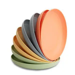 8-Pack Reusable Wheat Straw Plates Set - Non Toxic and Non Plastic Dinner Plates for Kids and Adults, Lightweight Unbreakable Plate, Microwave Safe and Dishwasher Safe (Meadow 9") 8-Pack Reusable Wheat Straw Plates Set - Non Toxic and Non Plastic Dinner Plates for Kids and Adults, Lightweight Unbreakable Plate, Microwave Safe and Dishwasher Safe (Meadow 9")