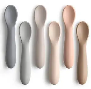 6 Pack Baby Spoons, Shorter Length for Self Feeding, First Stage Spoons, Food Grade Silicone, 6+ Months, Baby Training Spoons, Dishwasher Safe & Boil-proof 6 Pack Baby Spoons, Shorter Length for Self Feeding, First Stage Spoons, Food Grade Silicone, 6+ Months, Baby Training Spoons, Dishwasher Safe & Boil-proof