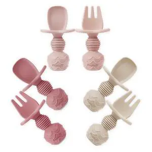 6 Pack Silicone Baby Spoons and Fork Feeding Set- Anti-Choke First Self Feeding Utensils for Baby Led Weaning Ages 3 Months -Pink 6 Pack Silicone Baby Spoons and Fork Feeding Set- Anti-Choke First Self Feeding Utensils for Baby Led Weaning Ages 3 Months -Pink