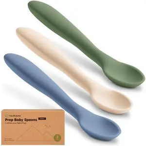 Silicone Baby Spoons, Self Feeding 6-12 months - 3-Pack Baby Weaning Eating Utensils, Toddler First Food Training Spoon, Infant, Kids Feeding Supplies Essential Set, Dishwasher-safe (Slate) Silicone Baby Spoons, Self Feeding 6-12 months - 3-Pack Baby Weaning Eating Utensils, Toddler First Food Training Spoon, Infant, Kids Feeding Supplies Essential Set, Dishwasher-safe (Slate)