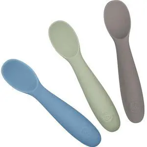 Baby Spoons for Self Feeding 6 Months +, Soft & Durable Silicone Utensils for Sensitive Gums & Teeth, Easy Grip Handles & Shorter Length for Little Hands, 3 Pack + Carrying Case Baby Spoons for Self Feeding 6 Months +, Soft & Durable Silicone Utensils for Sensitive Gums & Teeth, Easy Grip Handles & Shorter Length for Little Hands, 3 Pack + Carrying Case