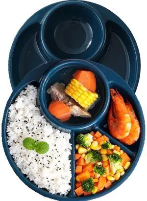 Unbreakable Divided Plates for Adults Portion Control Plates Set of 2 Dark Blue Round Plastic Dinner Plate 9 Inch for Camping Outdoor or Every Day Use Unbreakable Divided Plates for Adults Portion Control Plates Set of 2 Dark Blue Round Plastic Dinner Plate 9 Inch for Camping Outdoor or Every Day Use