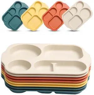 12 Inch (8PCS) Unbreakable Divided Plates for Kids Adults, Wheat Straw Dividers Plates, Reusable Compartment Plates,Dishwasher & Microwave Safe 12 Inch (8PCS) Unbreakable Divided Plates for Kids Adults, Wheat Straw Dividers Plates, Reusable Compartment Plates,Dishwasher & Microwave Safe