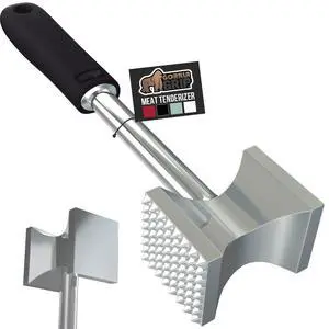 BPA-Free Patented Dual-Sided Meat Tenderizer Tool, Soft Comfortable Handle with Hanging Hole, Heavy Duty Kitchen Mallet for Steak Beef Fish, Chicken Cutlet Pounder, Dishwasher Safe, Black BPA-Free Patented Dual-Sided Meat Tenderizer Tool, Soft Comfortable Handle with Hanging Hole, Heavy Duty Kitchen Mallet for Steak Beef Fish, Chicken Cutlet Pounder, Dishwasher Safe, Black