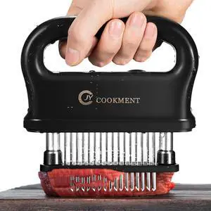 Meat Tenderizer with 48 Stainless Steel Ultra Sharp Needle Blades, Kitchen Cooking Tool Best for Tenderizing, BBQ, Marinade Meat Tenderizer with 48 Stainless Steel Ultra Sharp Needle Blades, Kitchen Cooking Tool Best for Tenderizing, BBQ, Marinade