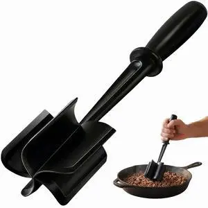 Meat Chopper, Premium Heat Resistant Meat Masher, 5 Blades Ground Beef Masher, Non Stick Hamburger Smasher, Nylon Potato Masher, Dishwasher Safe, Black Meat Chopper, Premium Heat Resistant Meat Masher, 5 Blades Ground Beef Masher, Non Stick Hamburger Smasher, Nylon Potato Masher, Dishwasher Safe, Black
