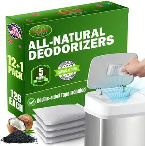 Pack of 12 +1 - Compatible with Diaper Genie - All Natural Baby Diaper Pail Deodorizer - Overstuffed - Activated Charcoal Air Purifier - * Made by Green Piece in the USA * Pack of 12 +1 - Compatible with Diaper Genie - All Natural Baby Diaper Pail Deodorizer - Overstuffed - Activated Charcoal Air Purifier - * Made by Green Piece in the USA *