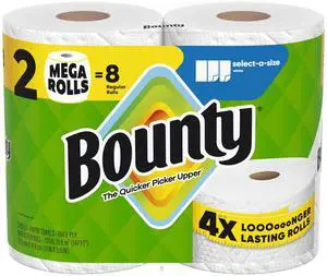 Select-A-Size Paper Towels, White, 2 Mega Rolls = 8 Regular Rolls Select-A-Size Paper Towels, White, 2 Mega Rolls = 8 Regular Rolls