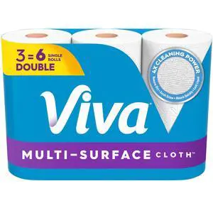 Multi-Surface Cloth Paper Towels, Choose-A-Sheet Size, 3 Double Rolls, 110 Sheets per Roll (Packaging May Vary) Multi-Surface Cloth Paper Towels, Choose-A-Sheet Size, 3 Double Rolls, 110 Sheets per Roll (Packaging May Vary)