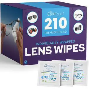 Lens Wipes for Eyeglasses- 210 Count Individually Wrapped Pre- Moistened Wipes, 5 x 6 Inch- Camera Lens, Sunglasses and Glasses Cleaner,- Gentle and Portable for Cleaning of Optical Devices Lens Wipes for Eyeglasses- 210 Count Individually Wrapped Pre- Moistened Wipes, 5 x 6 Inch- Camera Lens, Sunglasses and Glasses Cleaner,- Gentle and Portable for Cleaning of Optical Devices