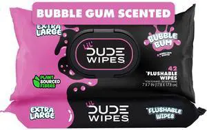 LiL' DUDE Flushable Water Wipes for Toddlers - Potty Training Toilet Safe (unlike nonflushable baby wipes) - 99% Water, Hypoallergenic for Sensitive Skin - Bubble Bum, 2 Pack (84 Count) LiL' DUDE Flushable Water Wipes for Toddlers - Potty Training Toilet Safe (unlike nonflushable baby wipes) - 99% Water, Hypoallergenic for Sensitive Skin - Bubble Bum, 2 Pack (84 Count)