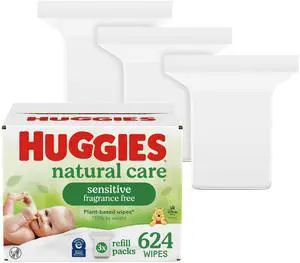 Natural Care Sensitive Baby Wipes, Hypoallergenic, 99% Purified Water, 3 Refill Packs (624 Wipes Total) Natural Care Sensitive Baby Wipes, Hypoallergenic, 99% Purified Water, 3 Refill Packs (624 Wipes Total)