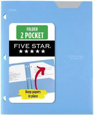2-Pocket Folder, Plastic Folder with Stay-Put Tabs, Fits 3-Ring Binder, Holds 8-1/2" x 11" Paper, Pacific Blue (333420C-ECM) 2-Pocket Folder, Plastic Folder with Stay-Put Tabs, Fits 3-Ring Binder, Holds 8-1/2" x 11" Paper, Pacific Blue (333420C-ECM)