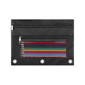 Pencil Pouch for 3 Ring Binder - 3 Hole Zipper Pen Case Bag Holder Bulk Accessories Clear Window Aesthetic Organizer Pockets Pencil Pouch for 3 Ring Binder - 3 Hole Zipper Pen Case Bag Holder Bulk Accessories Clear Window Aesthetic Organizer Pockets
