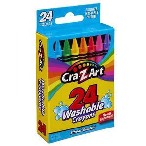 Washable Crayons, 24 Count, for Kids Back to School Supply List Essential Washable Crayons, 24 Count, for Kids Back to School Supply List Essential