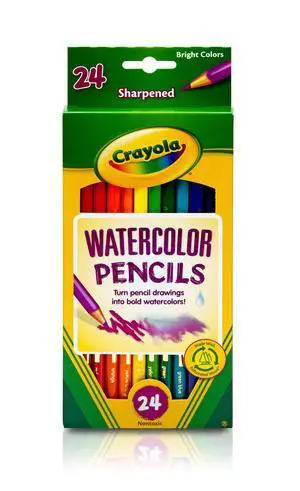 Watercolor Colored Pencils (24ct), Watercolor Paint Alternative, Watercolor Pencil Set for Kids, Art Supplies, Gift for Kids, 3+ Watercolor Colored Pencils (24ct), Watercolor Paint Alternative, Watercolor Pencil Set for Kids, Art Supplies, Gift for Kids, 3+