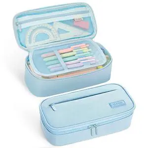 Cute Pencil Case, Large Capacity Pencil Pouch, Big Storage Organizer for Stationery, Zipper Pen Bag, Back to School Supplies, Office Organizer Makeup Bag, for Teen Girl Boy Men Women, Blue Cute Pencil Case, Large Capacity Pencil Pouch, Big Storage Organizer for Stationery, Zipper Pen Bag, Back to School Supplies, Office Organizer Makeup Bag, for Teen Girl Boy Men Women, Blue