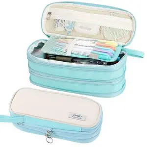 Large Pencil Case Organizer Big Capacity Pencil Bag Zipper Pencil Pouch with Handle Portable for Girls Kids Adults Gift Pencil Case for School Home Office Light-blue Large Pencil Case Organizer Big Capacity Pencil Bag Zipper Pencil Pouch with Handle Portable for Girls Kids Adults Gift Pencil Case for School Home Office Light-blue