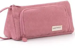 Big Capacity Pencil Case Canvas High Large Storage Pouch Marker Pen Case Simple Stationery Bag School College Office Organizer for Teens Girls Adults Student - Pink Big Capacity Pencil Case Canvas High Large Storage Pouch Marker Pen Case Simple Stationery Bag School College Office Organizer for Teens Girls Adults Student - Pink