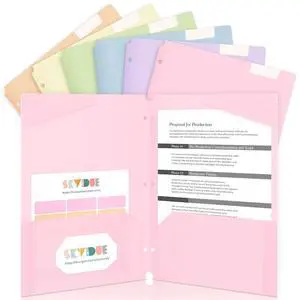 Plastic Folders with Pockets, 6 Pack File Folders with Tabs & Stay-Put Flaps, 3 Hole Punch 2 Pocket Folders for 3 Ring Binder, Letter Size Document Organizer for School Office, Sweet Pastels Plastic Folders with Pockets, 6 Pack File Folders with Tabs & Stay-Put Flaps, 3 Hole Punch 2 Pocket Folders for 3 Ring Binder, Letter Size Document Organizer for School Office, Sweet Pastels