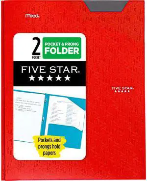 2-Pocket Folder, Plastic Folder with Stay-Put Tabs and Prong Fasteners, Holds 8-1/2" x 11" Paper, Fire Red (72109) 2-Pocket Folder, Plastic Folder with Stay-Put Tabs and Prong Fasteners, Holds 8-1/2" x 11" Paper, Fire Red (72109)