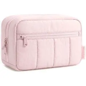 Makeup Bag Travel Toiletry Bag, Puffy Padded Cosmetic Bag for Women, Makeup Organizer Case, Wide-open Pouch Purse, Travel Essentials Makeup Bag Travel Toiletry Bag, Puffy Padded Cosmetic Bag for Women, Makeup Organizer Case, Wide-open Pouch Purse, Travel Essentials
