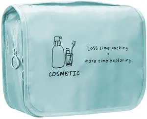 Toiletry Bag, Large Capacity Hanging Makeup Bag with Waterproof PVC Compartment, Travel Cosmetic Organizer for Women, Makeup Lovers, Cruise, Gym, and Family Trips, Blue Toiletry Bag, Large Capacity Hanging Makeup Bag with Waterproof PVC Compartment, Travel Cosmetic Organizer for Women, Makeup Lovers, Cruise, Gym, and Family Trips, Blue