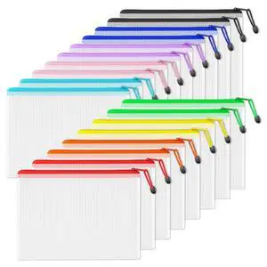 Plastic Mesh Zipper Pouch 9.2x12.5 in (9 Colors, 18 Packs),Extra Large Water-Resistant Zip Bag for School Office Supplies, Puzzles & Games Organizing Storage Plastic Mesh Zipper Pouch 9.2x12.5 in (9 Colors, 18 Packs),Extra Large Water-Resistant Zip Bag for School Office Supplies, Puzzles & Games Organizing Storage