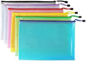 6 Pack Mesh Zipper Pouch Bags, Waterproof Zipper Pouch A4 Size 6 Pack Mesh Zipper Pouch Bags, Waterproof Zipper Pouch A4 Size