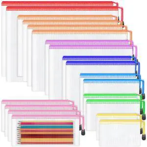 20pcs Mesh Zipper Pouch Bags,8 Sizes 8 Colors Plastic Pencil Pouch 20pcs Mesh Zipper Pouch Bags,8 Sizes 8 Colors Plastic Pencil Pouch