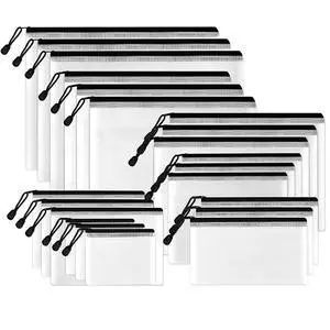 Multisize Mesh Zipper Pouches (Black, 21 Packs), Water-Resistant Zip Bag for School Office Supplies, Puzzles & Games Organizing Storage Multisize Mesh Zipper Pouches (Black, 21 Packs), Water-Resistant Zip Bag for School Office Supplies, Puzzles & Games Organizing Storage