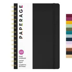 Lined Spiral Journal Notebook, (Black), 160 Pages, Hardcover Journal for Women & Men, Medium 5.5 in x 8 in - 100 GSM, Thick Paper, Spiral Notebook for Work, School & Journaling Lined Spiral Journal Notebook, (Black), 160 Pages, Hardcover Journal for Women & Men, Medium 5.5 in x 8 in - 100 GSM, Thick Paper, Spiral Notebook for Work, School & Journaling