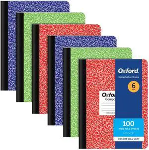 Composition Notebooks, 6 Pack, Cover Colors Vary, Wide Ruled Paper, 9-3/4 x 7-1/2 Inch School Journals, Assorted Marble Covers, 100 Sheets, per Book (63762) Composition Notebooks, 6 Pack, Cover Colors Vary, Wide Ruled Paper, 9-3/4 x 7-1/2 Inch School Journals, Assorted Marble Covers, 100 Sheets, per Book (63762)
