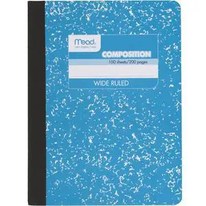 Composition Notebook, Wide Ruled Paper, 7-1/2" x 9-3/4", 100 Sheets, Blue Marble (09918AY7) Composition Notebook, Wide Ruled Paper, 7-1/2" x 9-3/4", 100 Sheets, Blue Marble (09918AY7)