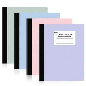 Composition Notebooks - College Ruled Paper, 4 Pack Composition Book, 9 3/4" x 7 1/2", 80 Sheets/160 Pages, Assorted Colors, School, College & Office Supplies Composition Notebooks - College Ruled Paper, 4 Pack Composition Book, 9 3/4" x 7 1/2", 80 Sheets/160 Pages, Assorted Colors, School, College & Office Supplies