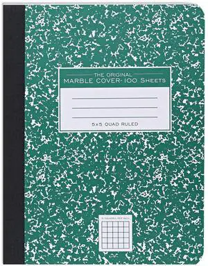 Hard Cover Composition Notebook, Green Marble Comp Book, 9.75 x 7.5, 5x5 Grid Graph Ruled, 100 Sheets (200 Pages) Hard Cover Composition Notebook, Green Marble Comp Book, 9.75 x 7.5, 5x5 Grid Graph Ruled, 100 Sheets (200 Pages)