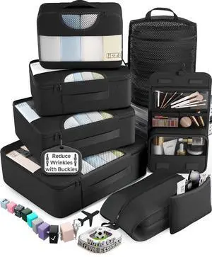 10 Set/8 Set Packing Cubes for Travel Essentials,Anti-Wrinkle Buckled Suitcase Organizer for Shoe & Toiletry Bag,Carry On Luggage Bag for Airplane & College Dorm Room Accessories,Women Men Gifts 10 Set/8 Set Packing Cubes for Travel Essentials,Anti-Wrinkle Buckled Suitcase Organizer for Shoe & Toiletry Bag,Carry On Luggage Bag for Airplane & College Dorm Room Accessories,Women Men Gifts