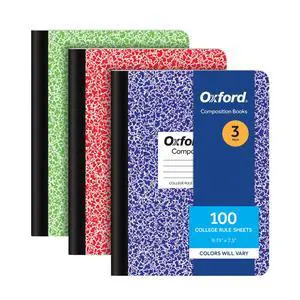 Composition Notebooks, 3 Pack, Cover Colors Vary, College Ruled Paper, 9-3/4 x 7-1/2 Inch School Journals, Assorted Marble Covers, 100 Sheets per Book (1002518) Composition Notebooks, 3 Pack, Cover Colors Vary, College Ruled Paper, 9-3/4 x 7-1/2 Inch School Journals, Assorted Marble Covers, 100 Sheets per Book (1002518)