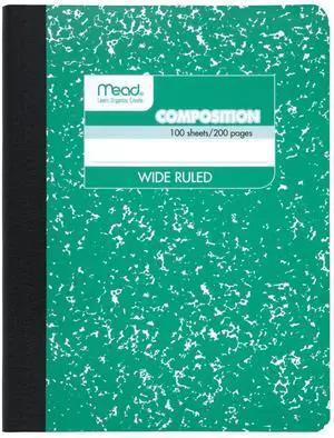 Composition Notebook, Wide Ruled Paper, 7-1/2" x 9-3/4", 100 Sheets, Green Marble (09918AC5) Composition Notebook, Wide Ruled Paper, 7-1/2" x 9-3/4", 100 Sheets, Green Marble (09918AC5)