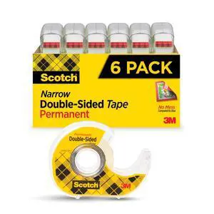 Permanent Double Sided Tape, Card Making and Holiday Scrapbooking Supplies, Alternative to Gift Wrap Tape for Wrapping Presents, 0.50 in. x 500 in., 6 Rolls with Dispensers Permanent Double Sided Tape, Card Making and Holiday Scrapbooking Supplies, Alternative to Gift Wrap Tape for Wrapping Presents, 0.50 in. x 500 in., 6 Rolls with Dispensers