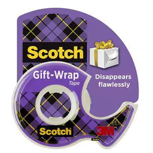 Gift Wrap Tape, Invisible, 0.75 in. x 650 in., 1 Tape Rolls With Dispensers Gift Wrap Tape, Invisible, 0.75 in. x 650 in., 1 Tape Rolls With Dispensers