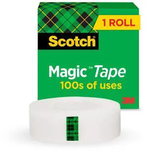 Magic Tape, Invisible, Home Office Supplies and Back to School Supplies for College and Classrooms, 1 Roll Magic Tape, Invisible, Home Office Supplies and Back to School Supplies for College and Classrooms, 1 Roll