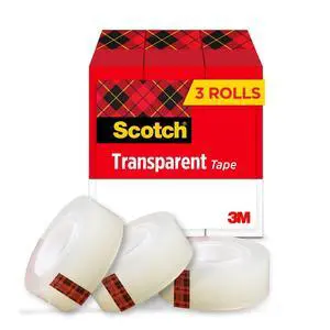 Transparent Tape, Clear Tape Engineered for Office and Home Use, 1 Inch Core 3/4 in x 1000 in, 3 Boxes Transparent Tape, Clear Tape Engineered for Office and Home Use, 1 Inch Core 3/4 in x 1000 in, 3 Boxes
